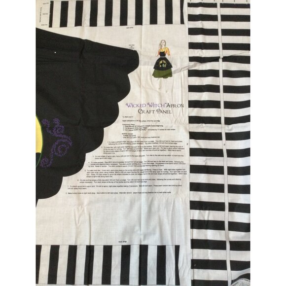 Wizard of Oz Fabric Panel And instructions for DIY Wicked Witch Apron Pockets - Picture 5 of 7